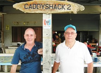 Last week’s winner Richard Hall, left, with runner-up Don Goins.